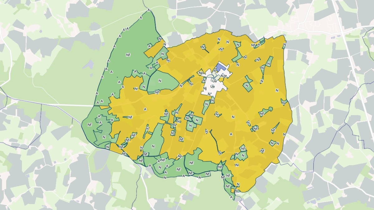Aperçu cartographique de Sainte-Sabine-sur-Longève, centré sur la commune