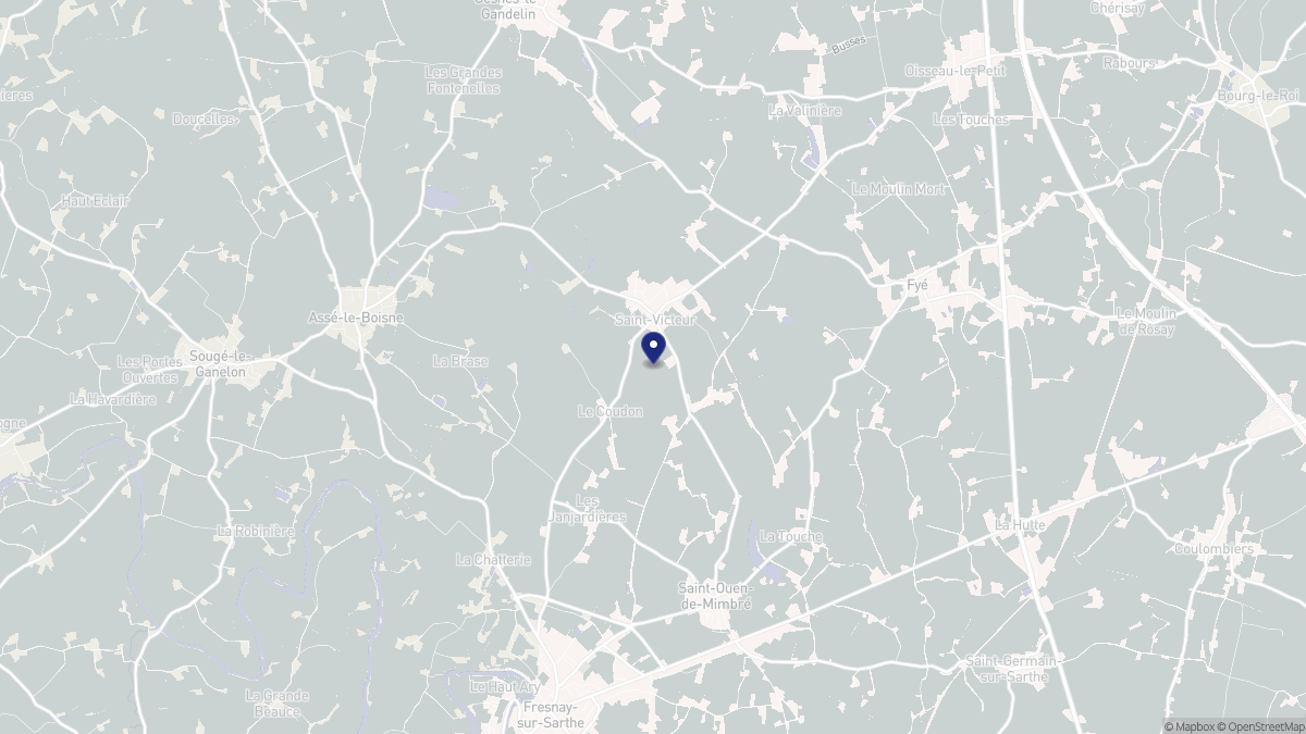 Aperçu cartographique de Saint-Victeur, centré sur la commune