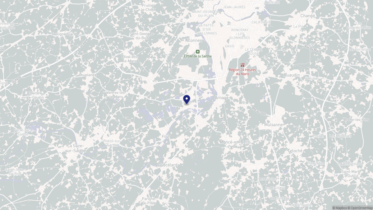 Aperçu cartographique de Spay, centré sur la commune