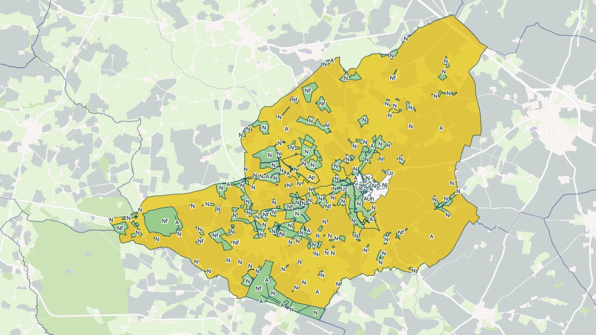Aperçu cartographique de Tennie, centré sur la commune