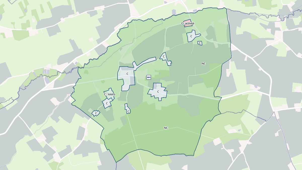 Aperçu cartographique de Le Tronchet, centré sur la commune
