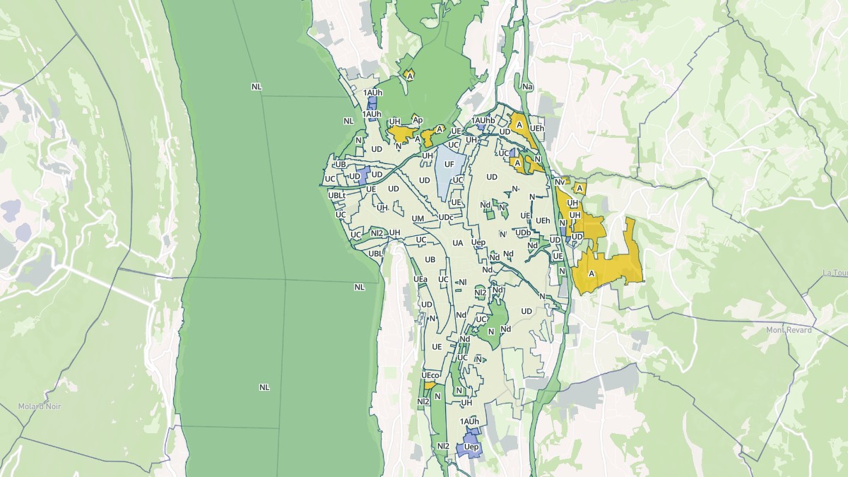 Aperçu cartographique de Aix-les-Bains, centré sur la commune