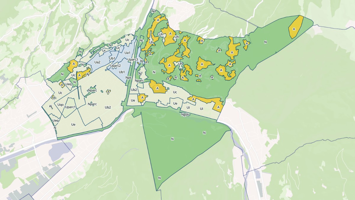 Aperçu cartographique de Albertville, centré sur la commune