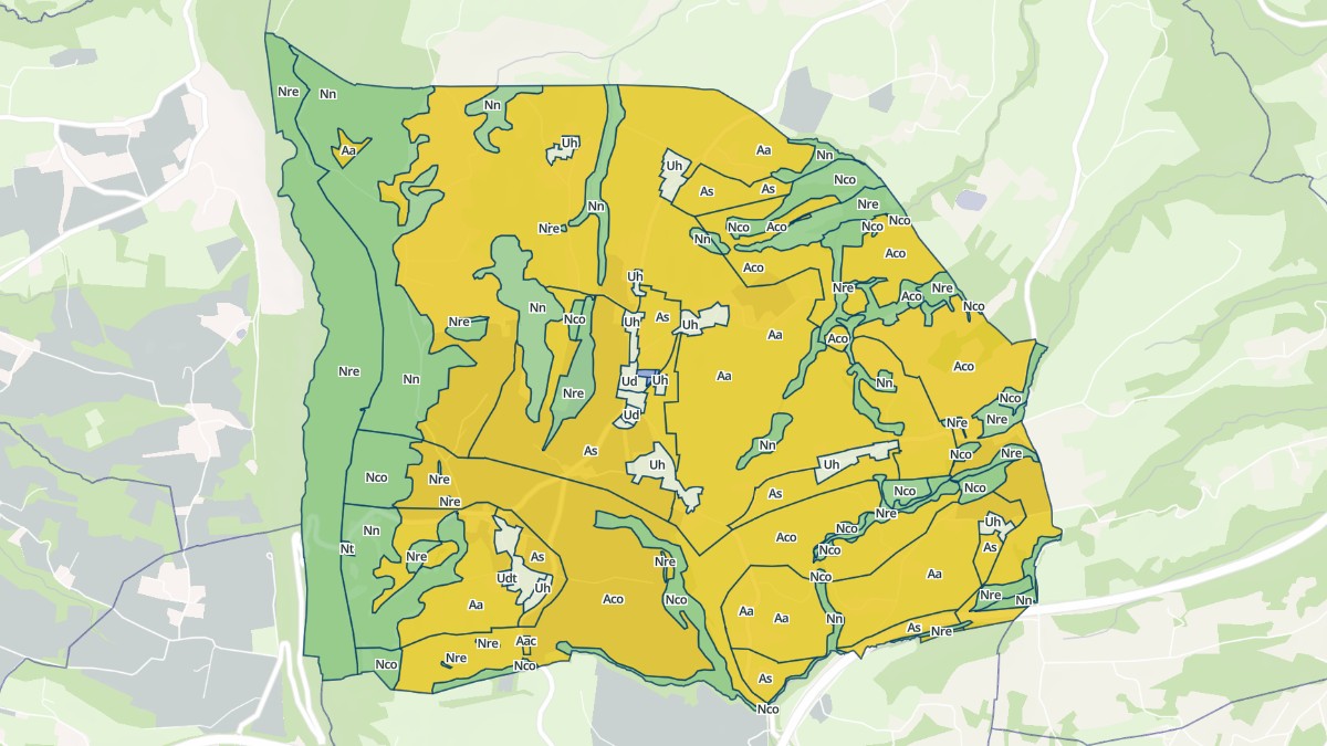 Aperçu cartographique de Ayn, centré sur la commune