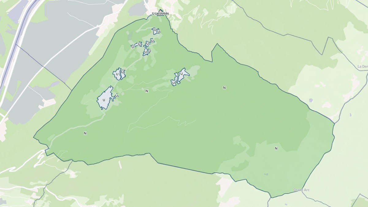 Aperçu cartographique de Bonvillard, centré sur la commune