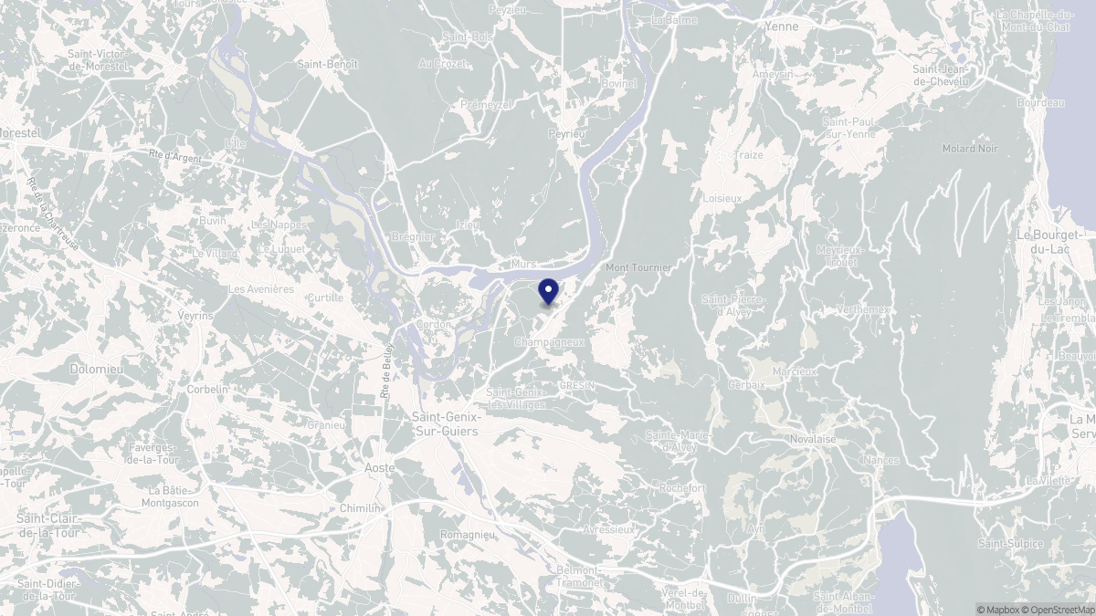 Aperçu cartographique de Champagneux, centré sur la commune