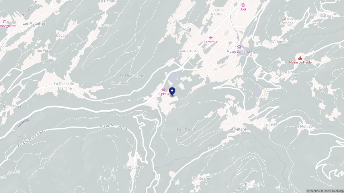 Aperçu cartographique de Détrier, centré sur la commune
