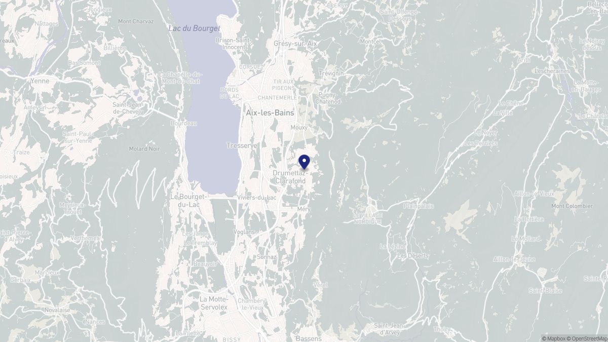Aperçu cartographique de Drumettaz-Clarafond, centré sur la commune