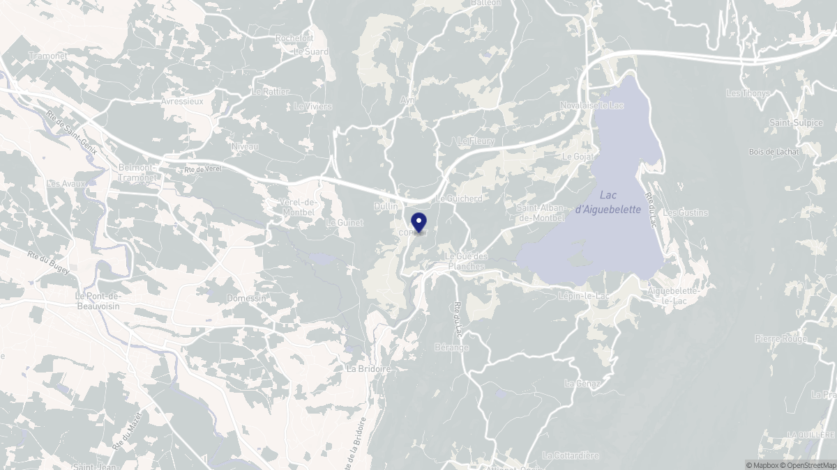 Aperçu cartographique de Dullin, centré sur la commune
