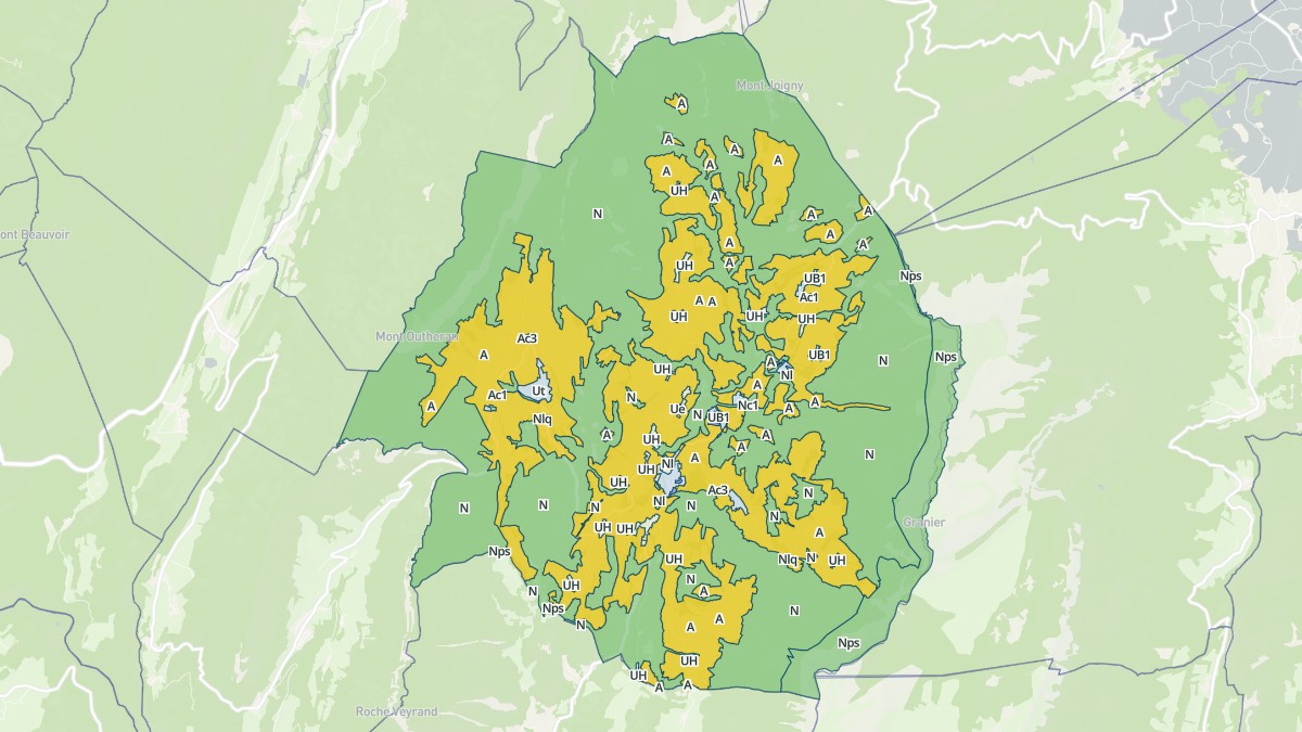 Aperçu cartographique de Entremont-le-Vieux, centré sur la commune