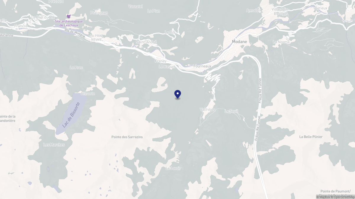 Aperçu cartographique de Fourneaux, centré sur la commune