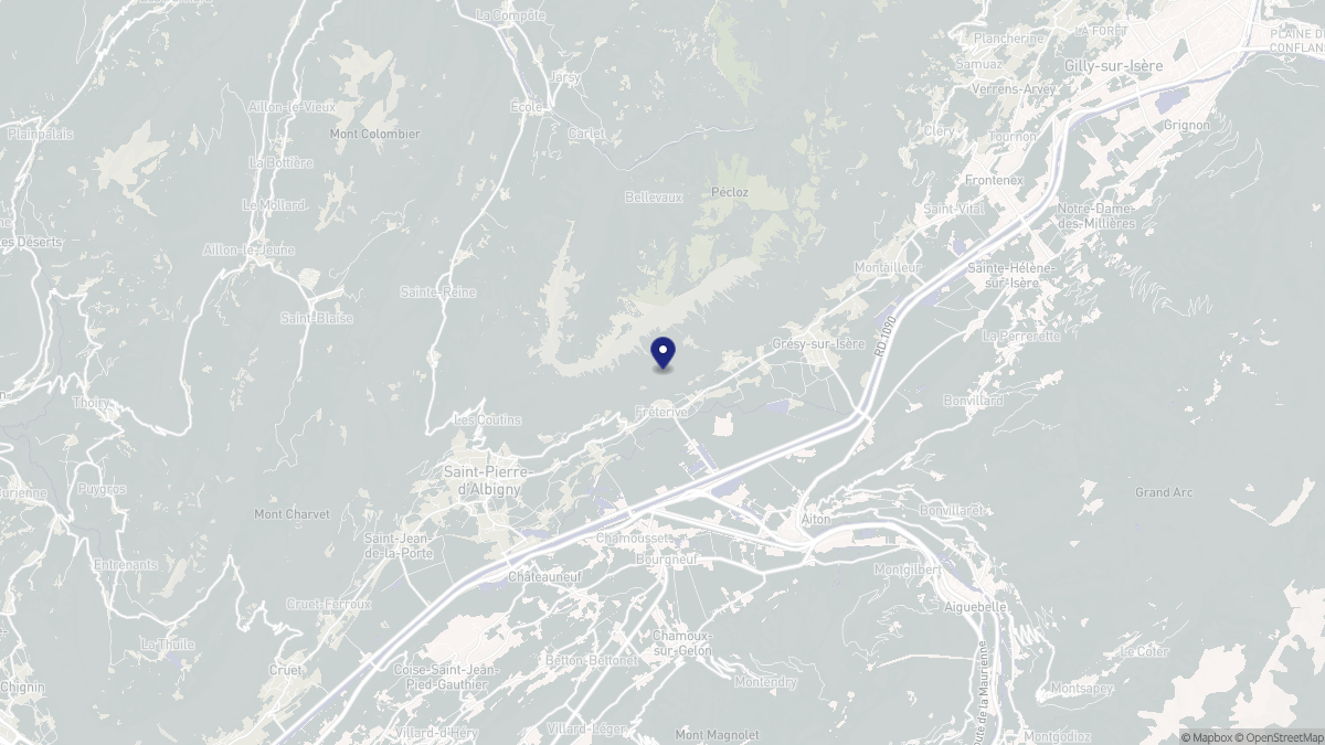 Aperçu cartographique de Fréterive, centré sur la commune