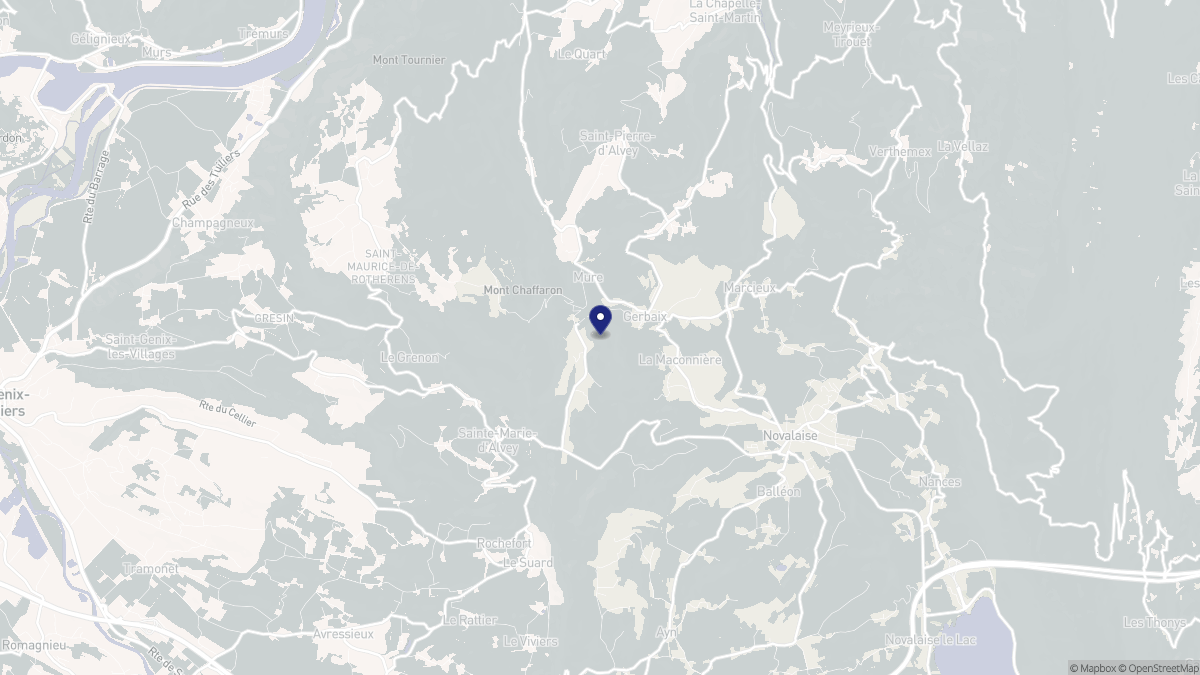 Aperçu cartographique de Gerbaix, centré sur la commune