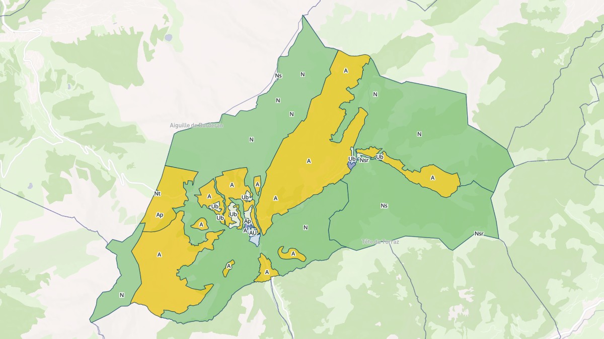 Aperçu cartographique de La Giettaz, centré sur la commune