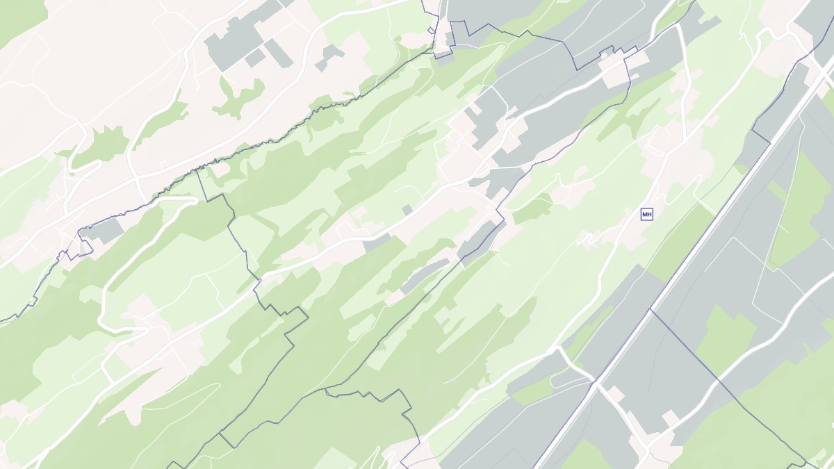 Aperçu cartographique de Hauteville, centré sur la commune