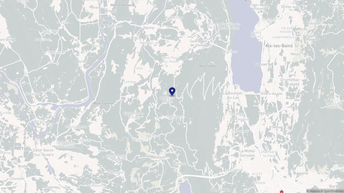 Aperçu cartographique de Meyrieux-Trouet, centré sur la commune