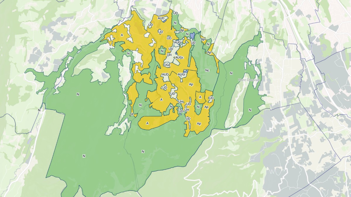 Aperçu cartographique de Montagnole, centré sur la commune