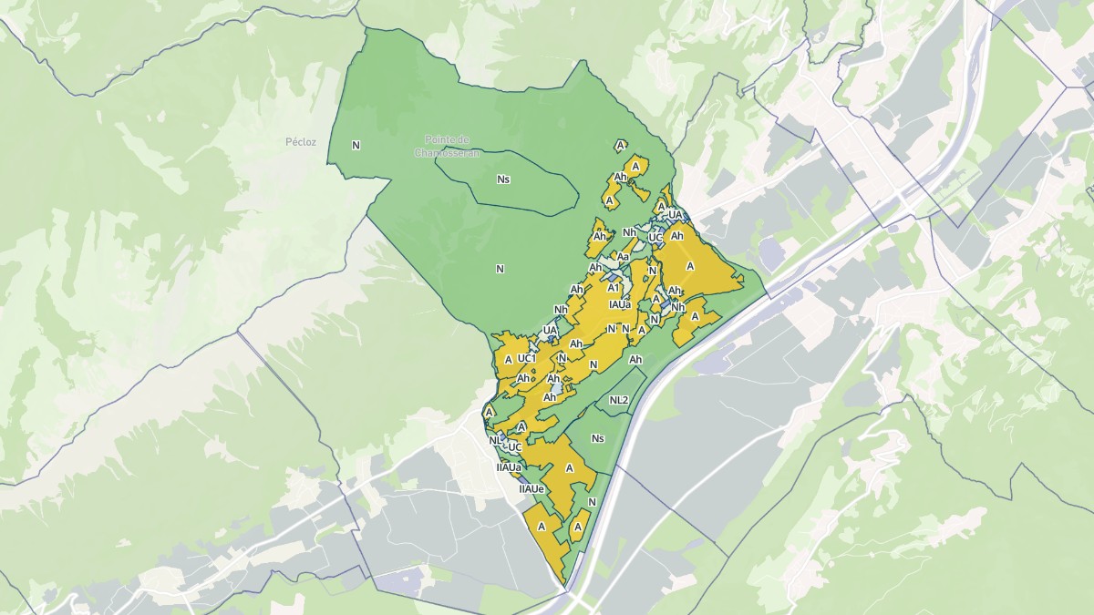 Aperçu cartographique de Montailleur, centré sur la commune