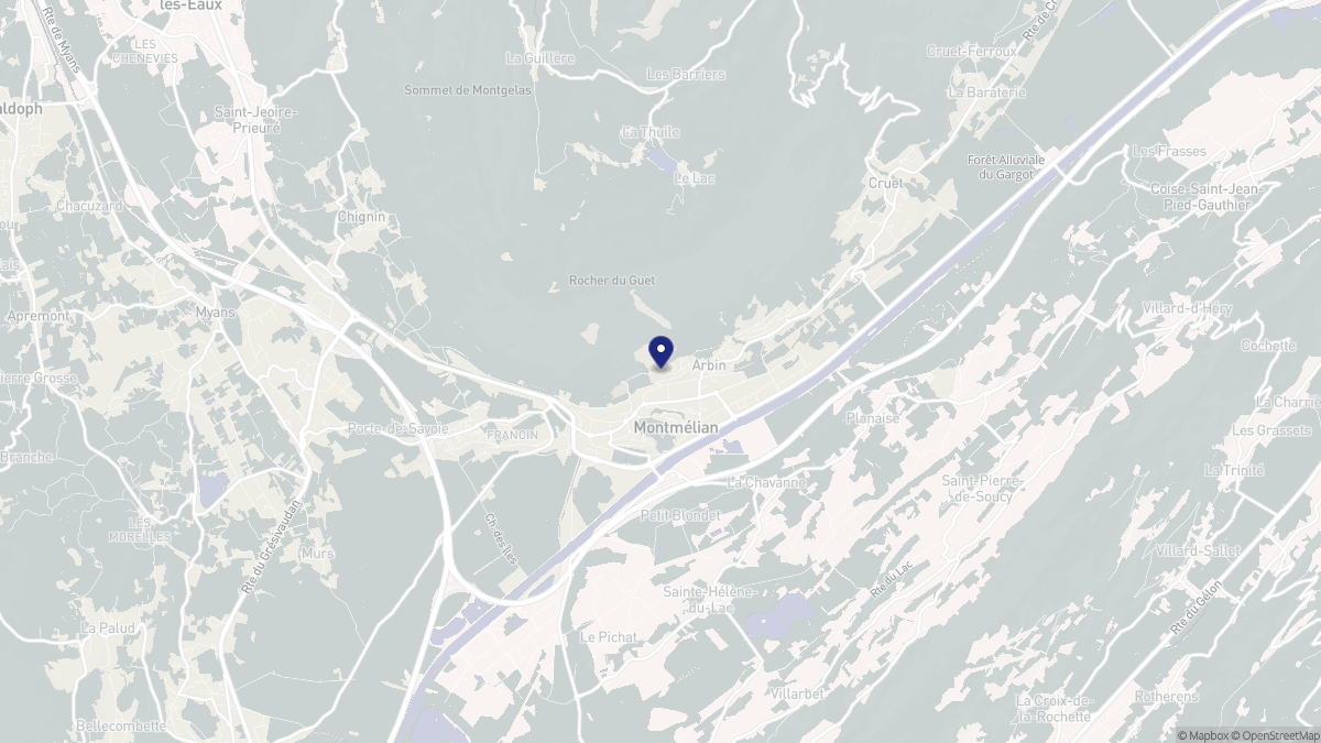 Aperçu cartographique de Montmélian, centré sur la commune