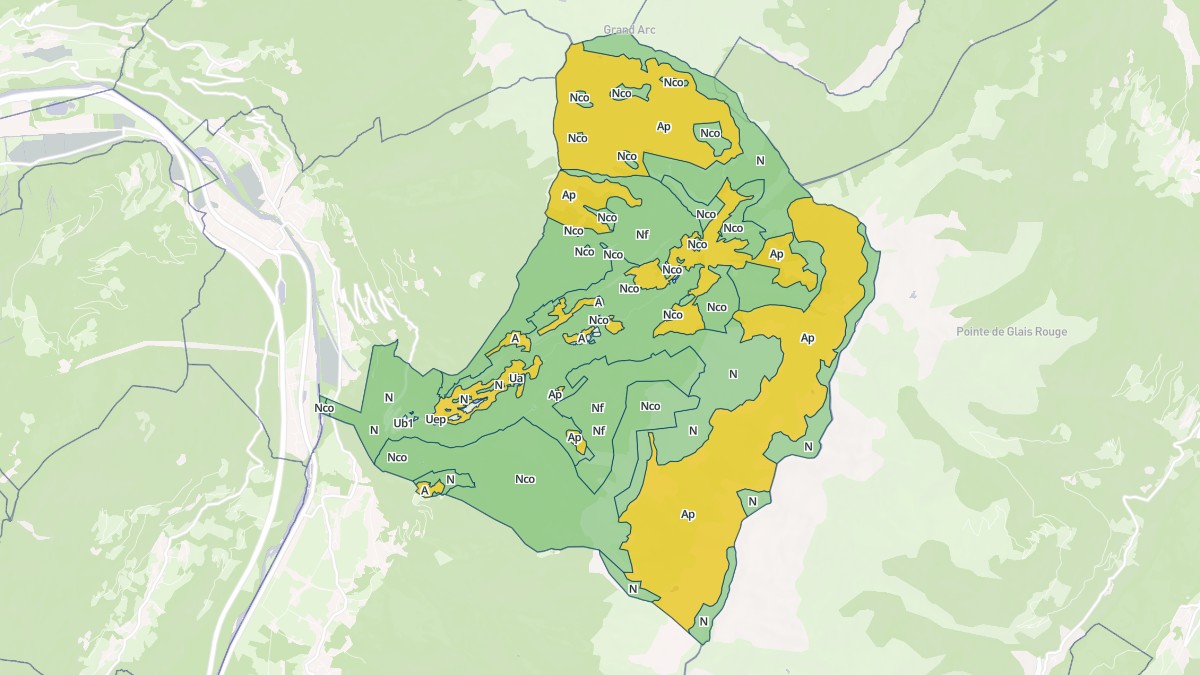 Aperçu cartographique de Montsapey, centré sur la commune