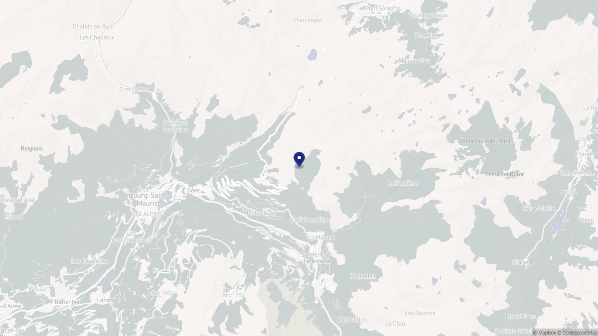 Aperçu cartographique de Montvalezan, centré sur la commune