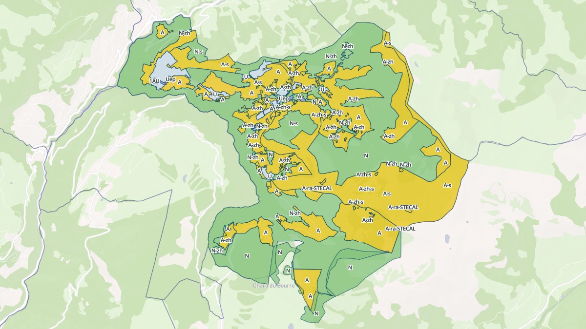 Aperçu cartographique de Notre-Dame-de-Bellecombe, centré sur la commune