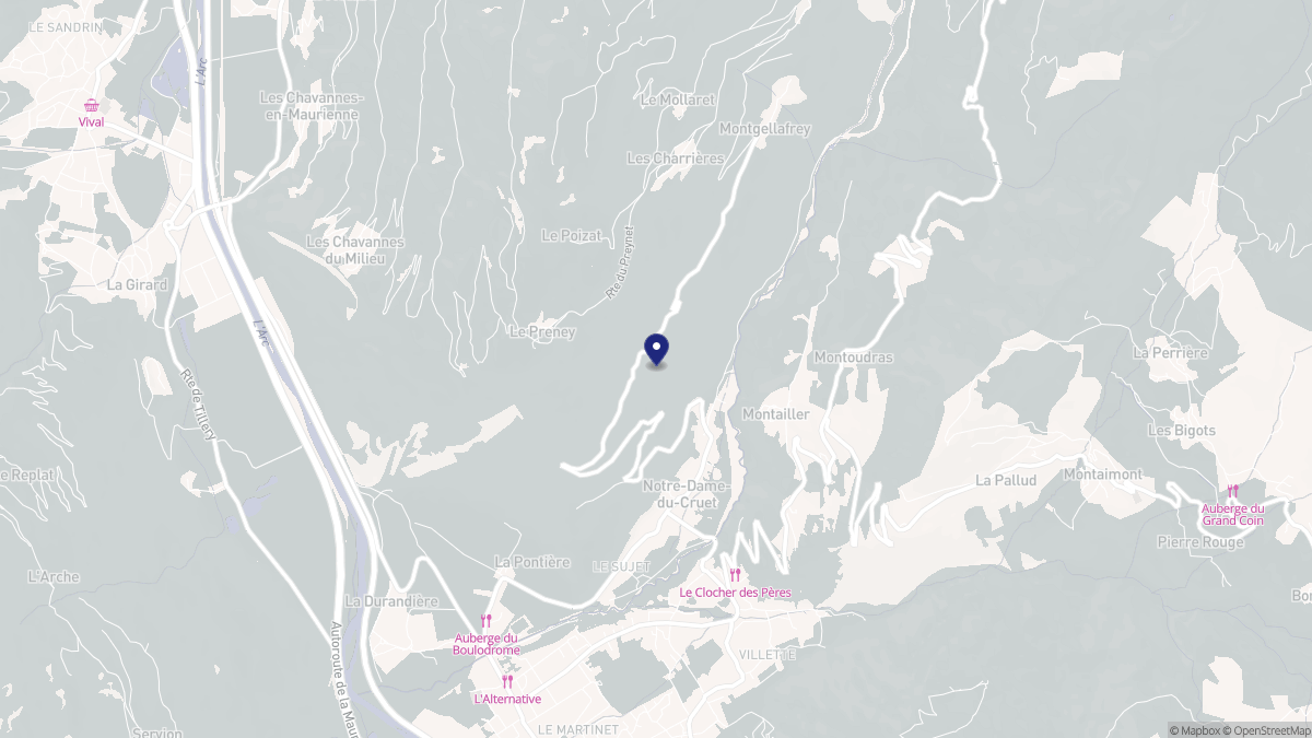 Aperçu cartographique de Notre-Dame-du-Cruet, centré sur la commune