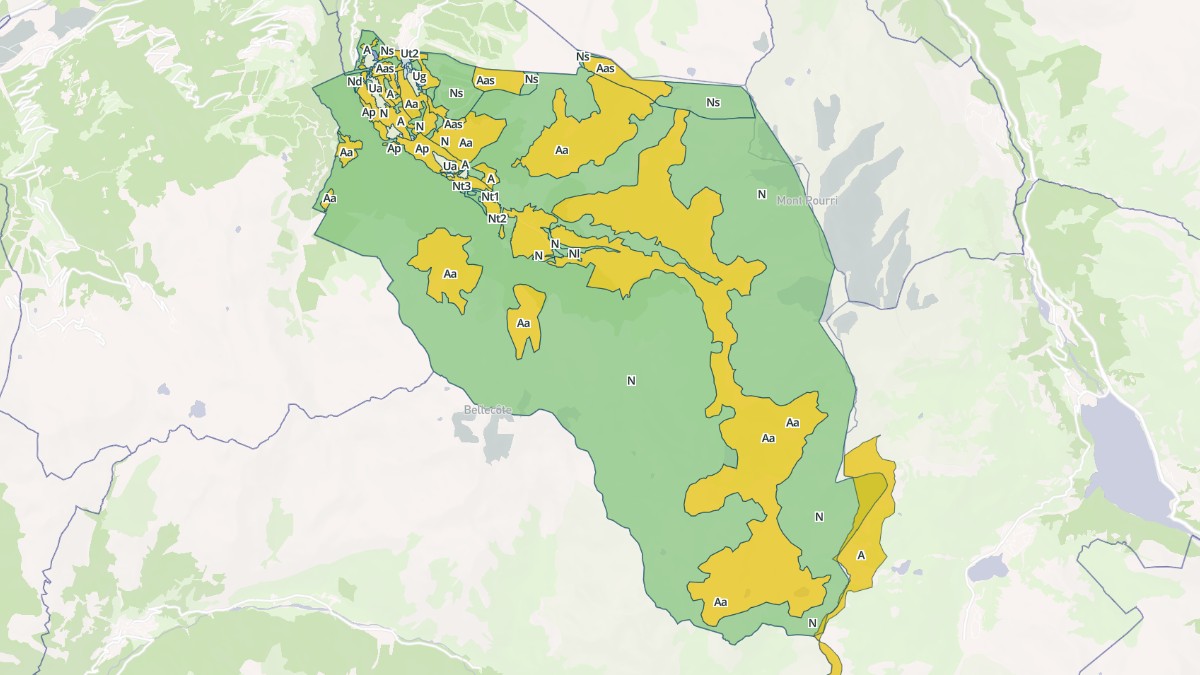 Aperçu cartographique de Peisey-Nancroix, centré sur la commune