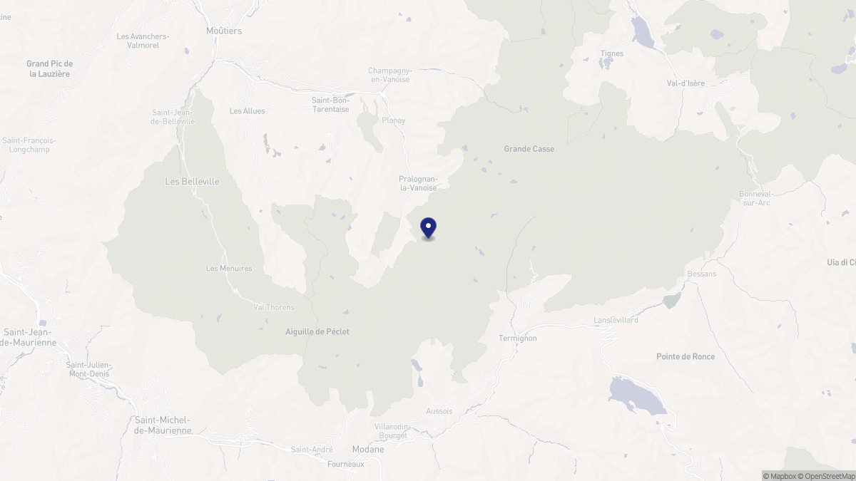 Aperçu cartographique de Pralognan-la-Vanoise, centré sur la commune