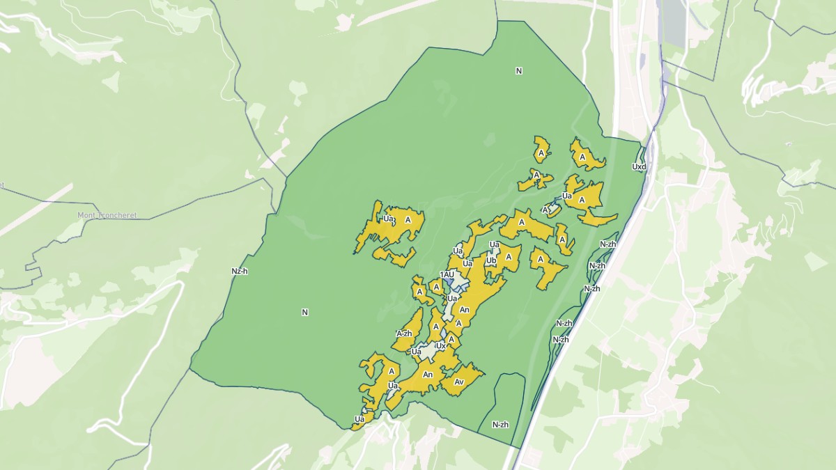 Aperçu cartographique de Saint-Georges-d'Hurtières, centré sur la commune