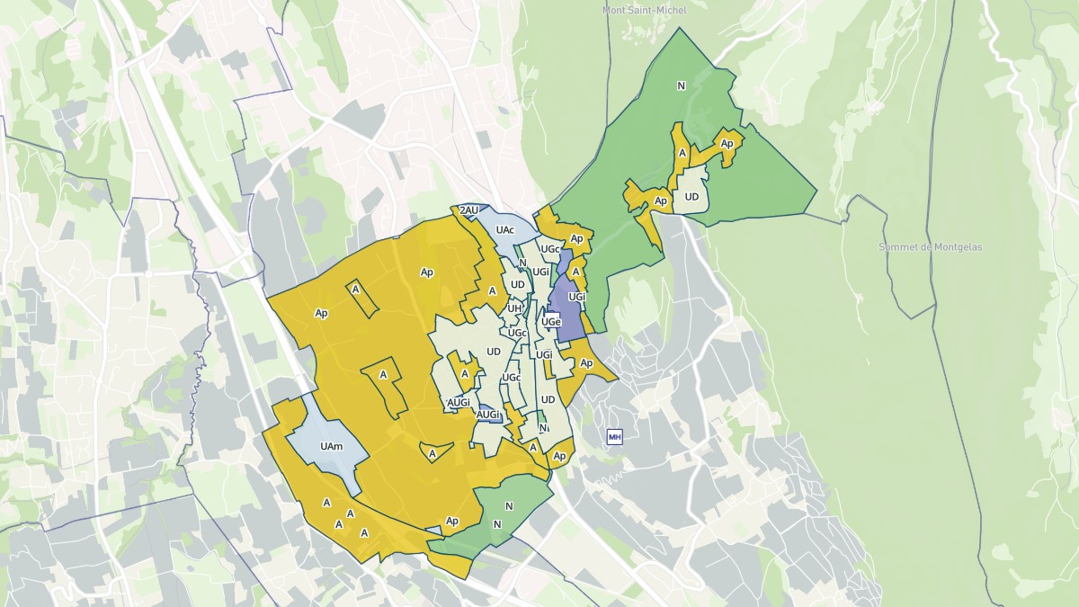 Aperçu cartographique de Saint-Jeoire-Prieuré, centré sur la commune