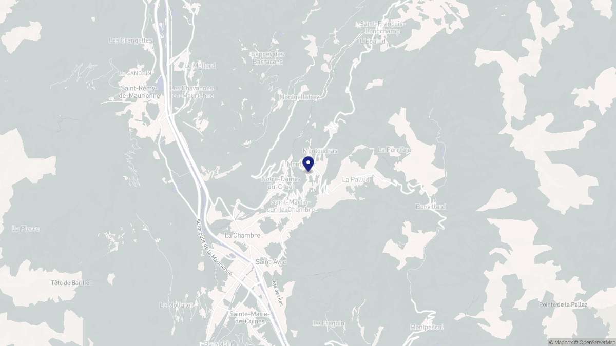 Aperçu cartographique de Saint-Martin-sur-la-Chambre, centré sur la commune