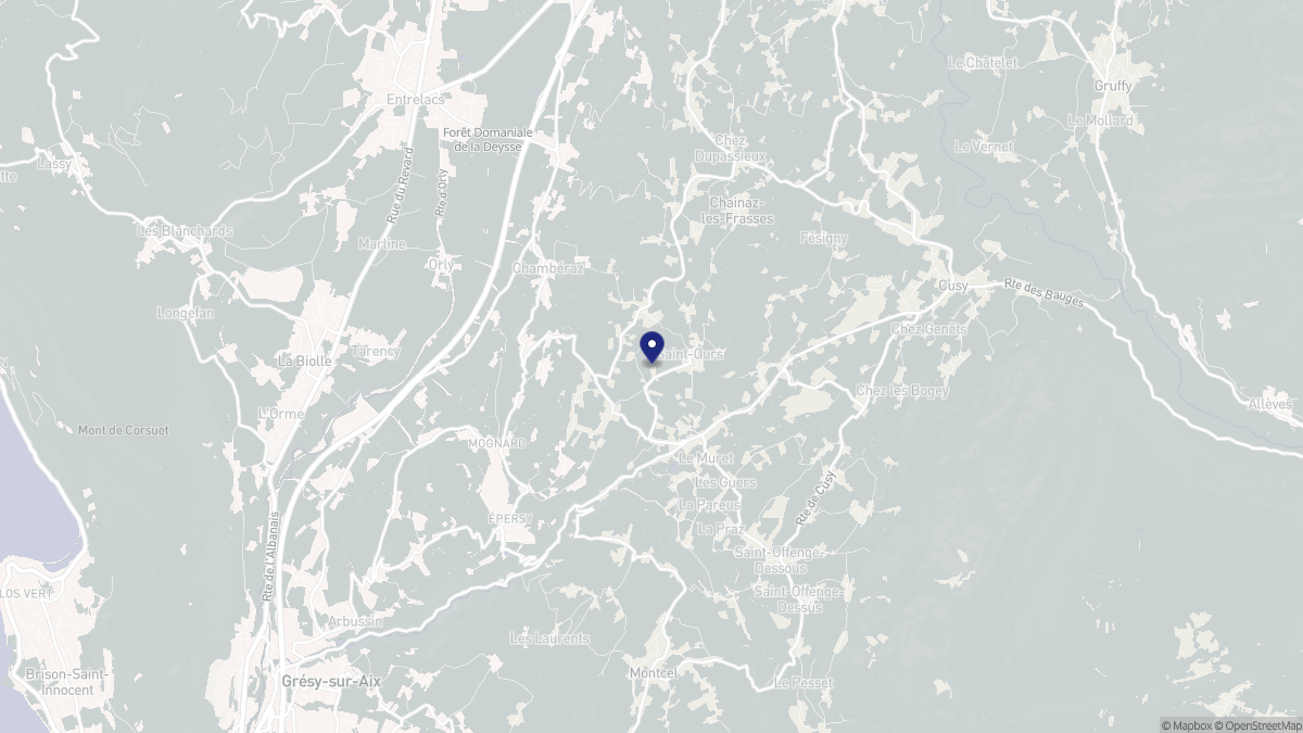 Aperçu cartographique de Saint-Ours, centré sur la commune