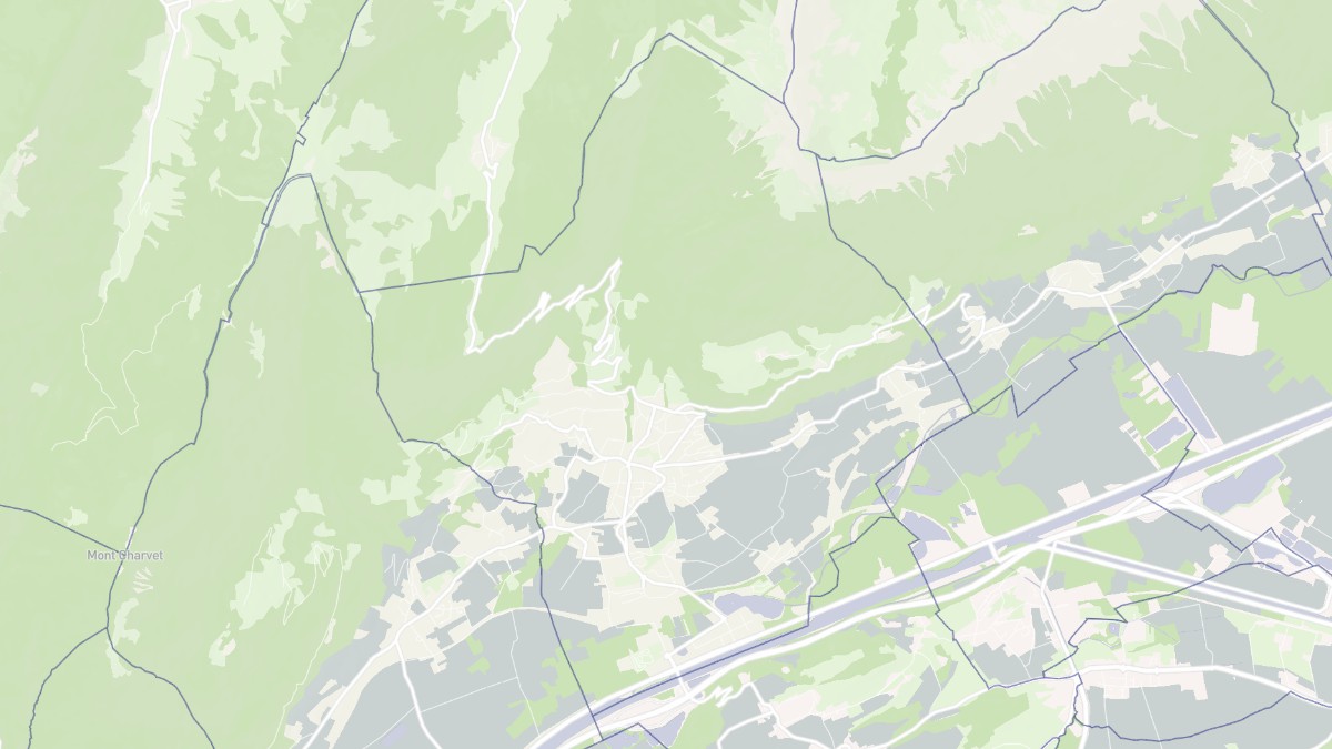 Aperçu cartographique de Saint-Pierre-d'Albigny, centré sur la commune