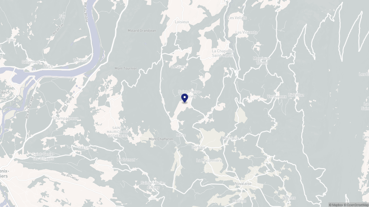 Aperçu cartographique de Saint-Pierre-d'Alvey, centré sur la commune