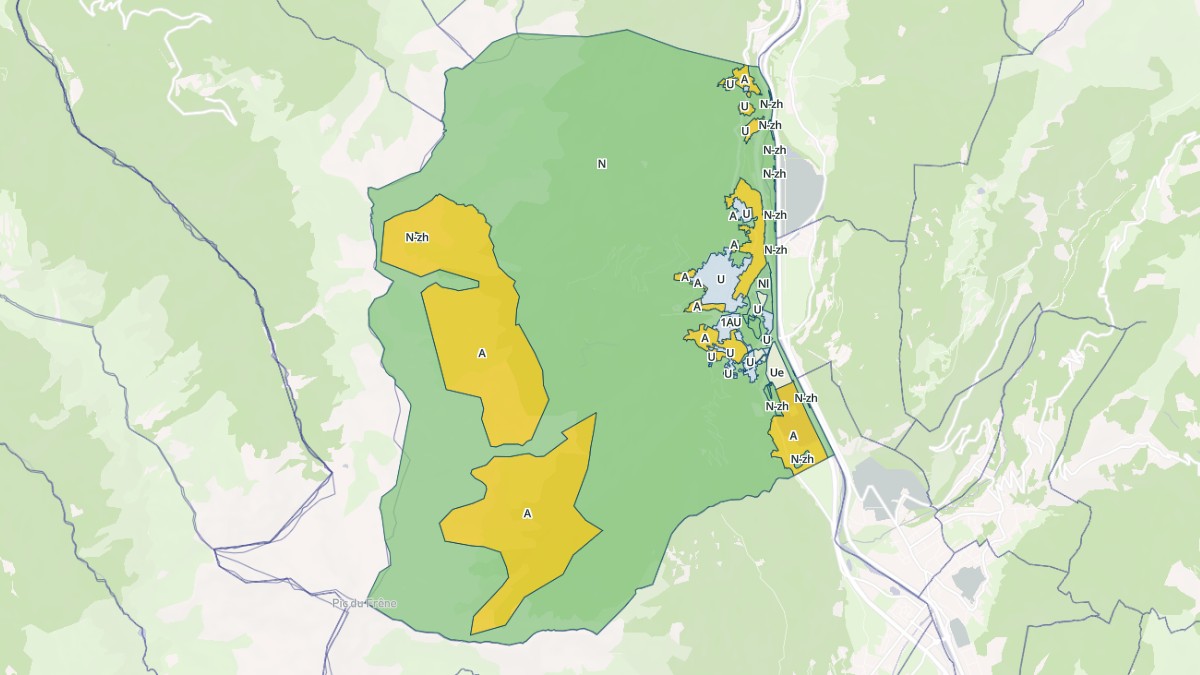 Aperçu cartographique de Saint-Rémy-de-Maurienne, centré sur la commune