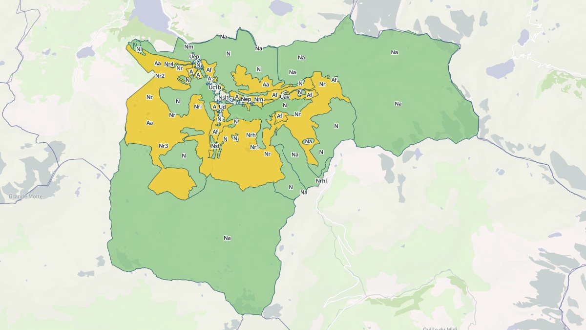 Aperçu cartographique de Val-d'Isère, centré sur la commune