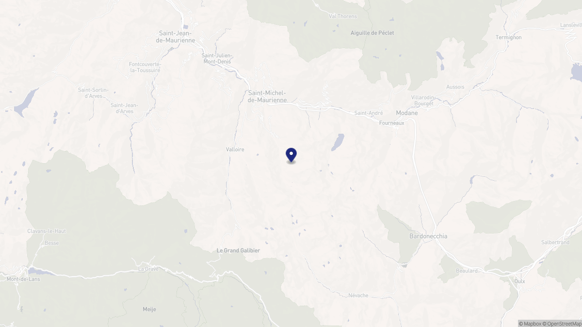 Aperçu cartographique de Valmeinier, centré sur la commune