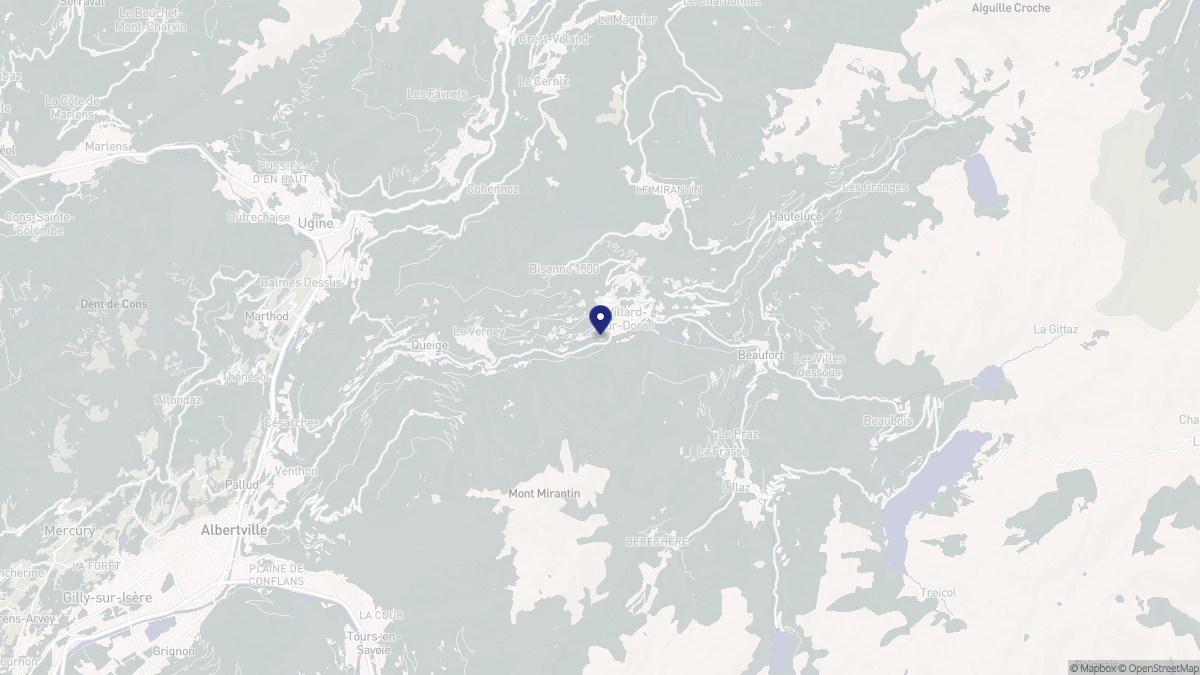 Aperçu cartographique de Villard-sur-Doron, centré sur la commune