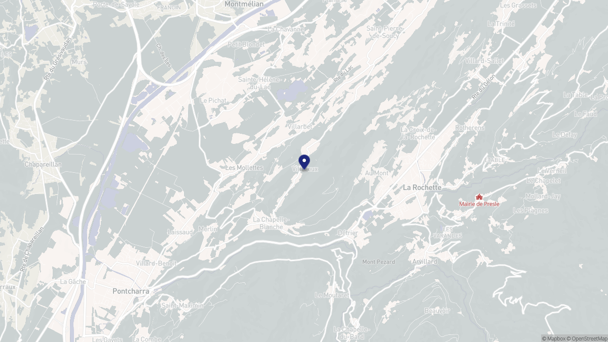 Aperçu cartographique de Villaroux, centré sur la commune