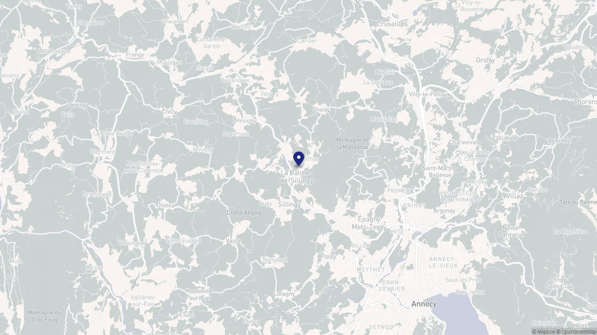 Aperçu cartographique de La Balme-de-Sillingy, centré sur la commune