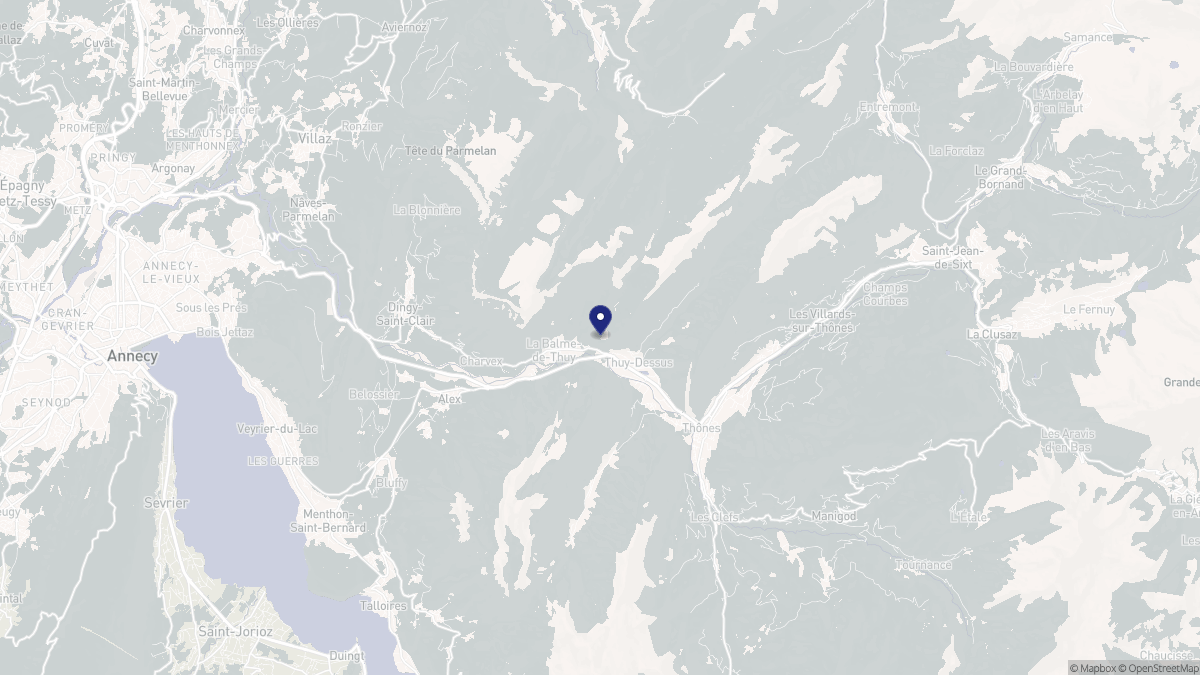 Aperçu cartographique de La Balme-de-Thuy, centré sur la commune