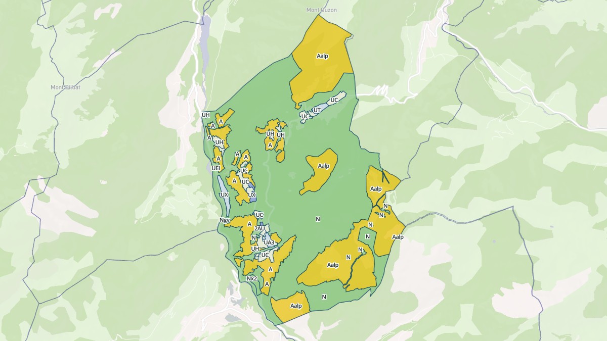 Aperçu cartographique de Le Biot, centré sur la commune