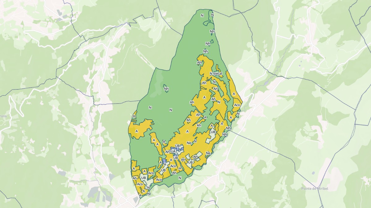 Aperçu cartographique de Burdignin, centré sur la commune