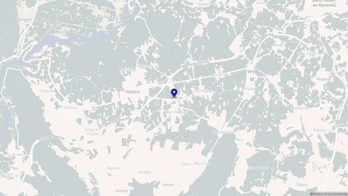 Aperçu cartographique de Chênex, centré sur la commune