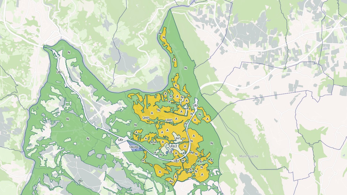 Aperçu cartographique de Clarafond-Arcine, centré sur la commune
