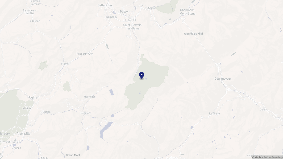 Aperçu cartographique de Les Contamines-Montjoie, centré sur la commune