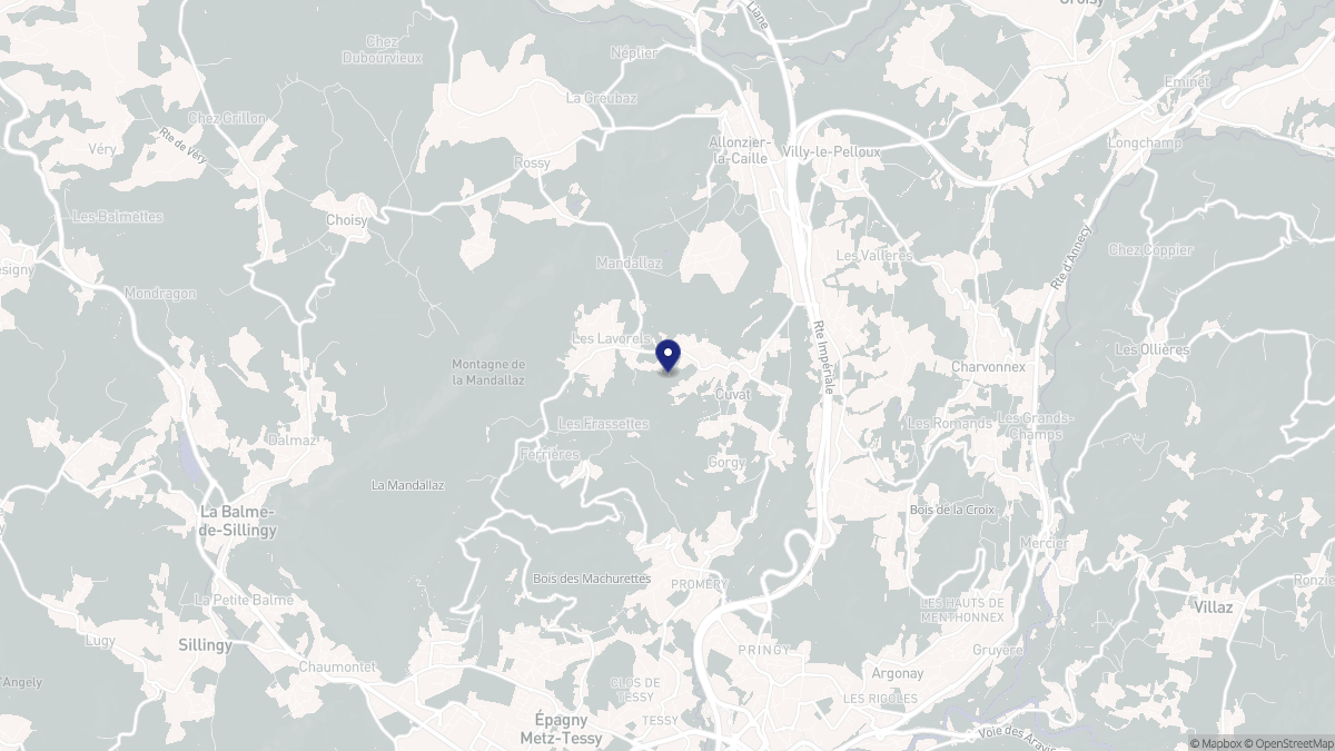 Aperçu cartographique de Cuvat, centré sur la commune