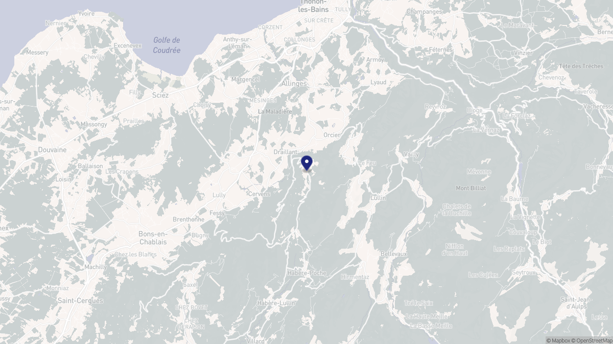 Aperçu cartographique de Draillant, centré sur la commune