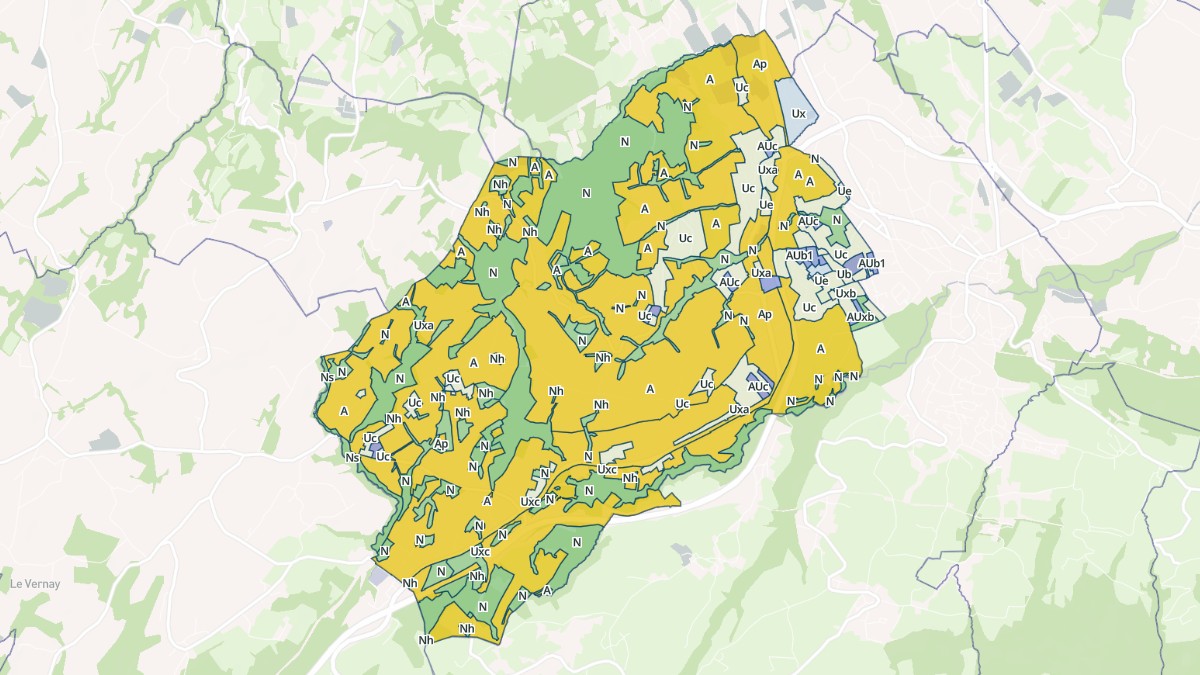Aperçu cartographique de Eteaux, centré sur la commune